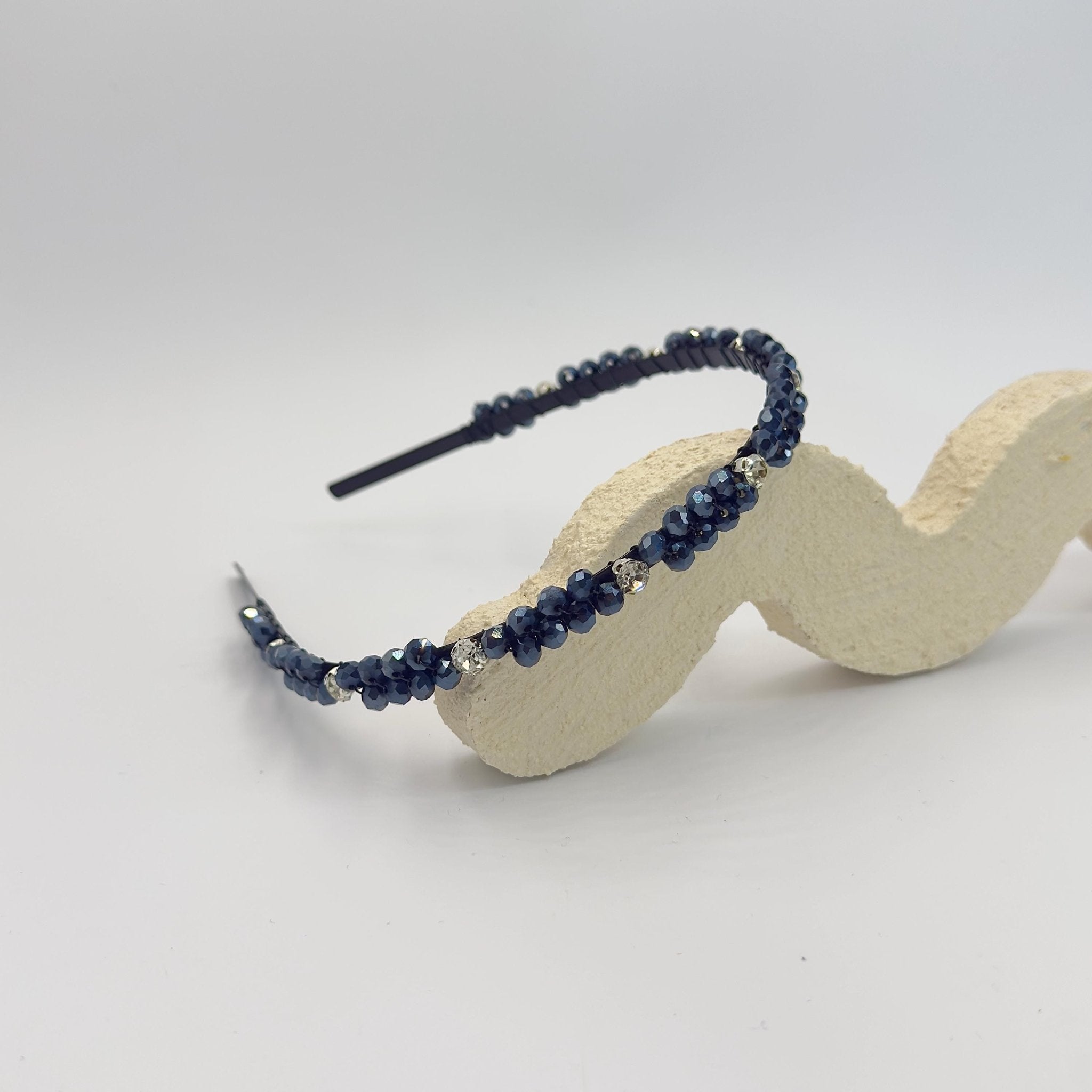 Braut Haarreif Navyblau Kristall Strass Draht Haarband Haarschmuck - AVYRAA BRIDAL