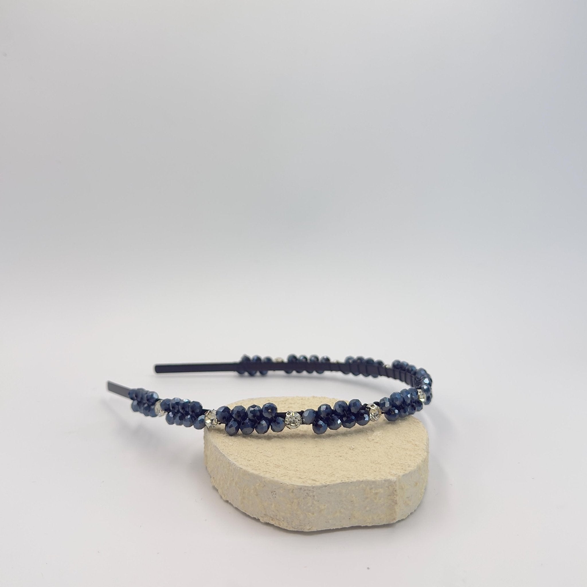 Braut Haarreif Navyblau Kristall Strass Draht Haarband Haarschmuck - AVYRAA BRIDAL
