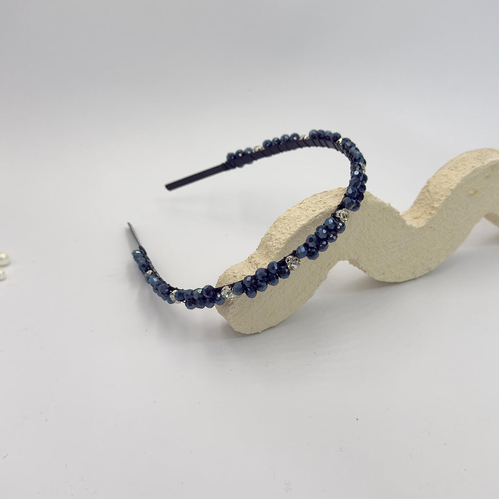 Braut Haarreif Navyblau Kristall Strass Draht Haarband Haarschmuck - AVYRAA BRIDAL