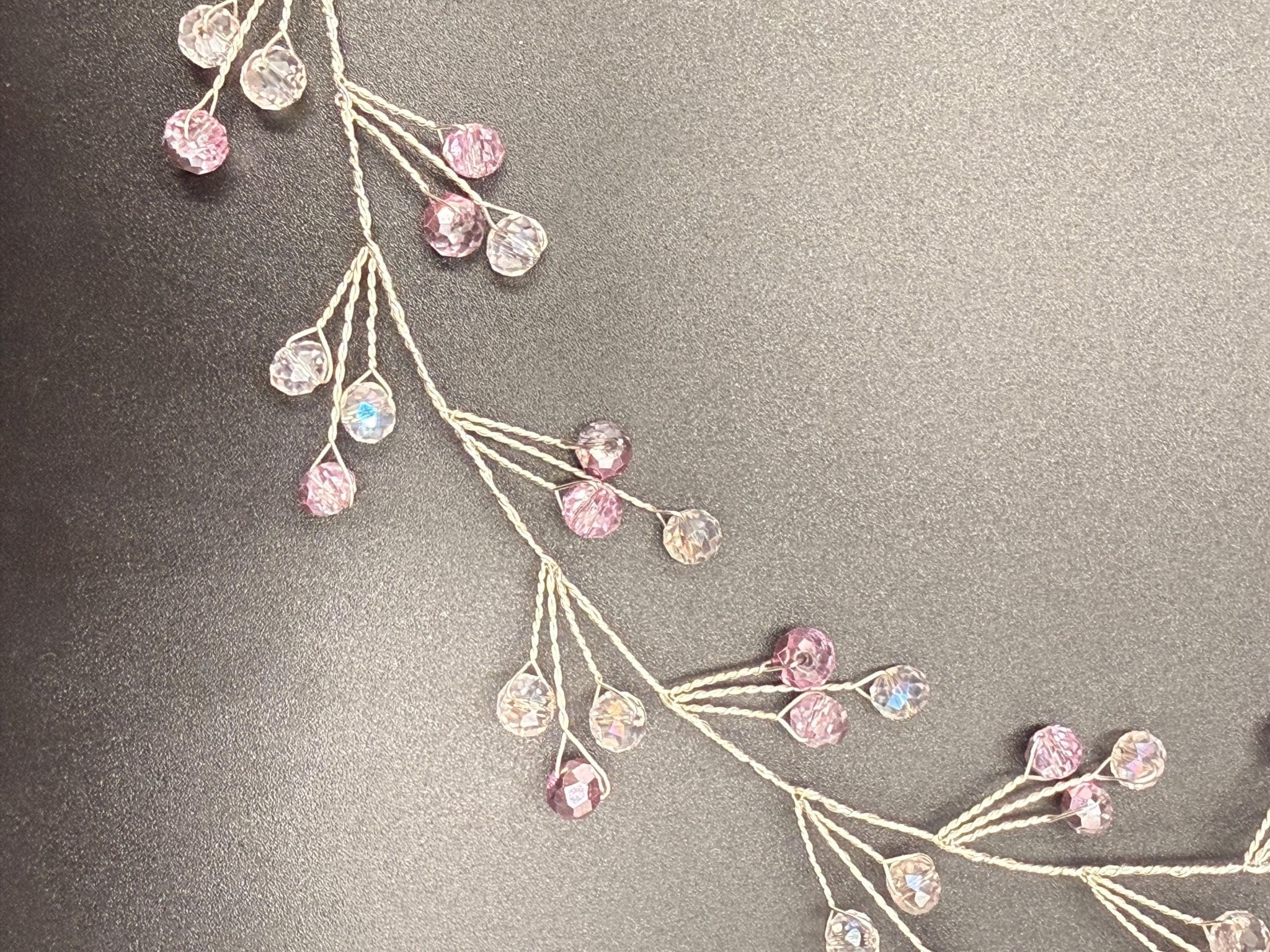 Braut Haarreif Pastellrosa Kristall Strass Draht Haarband Haarschmuck - AVYRAA BRIDAL