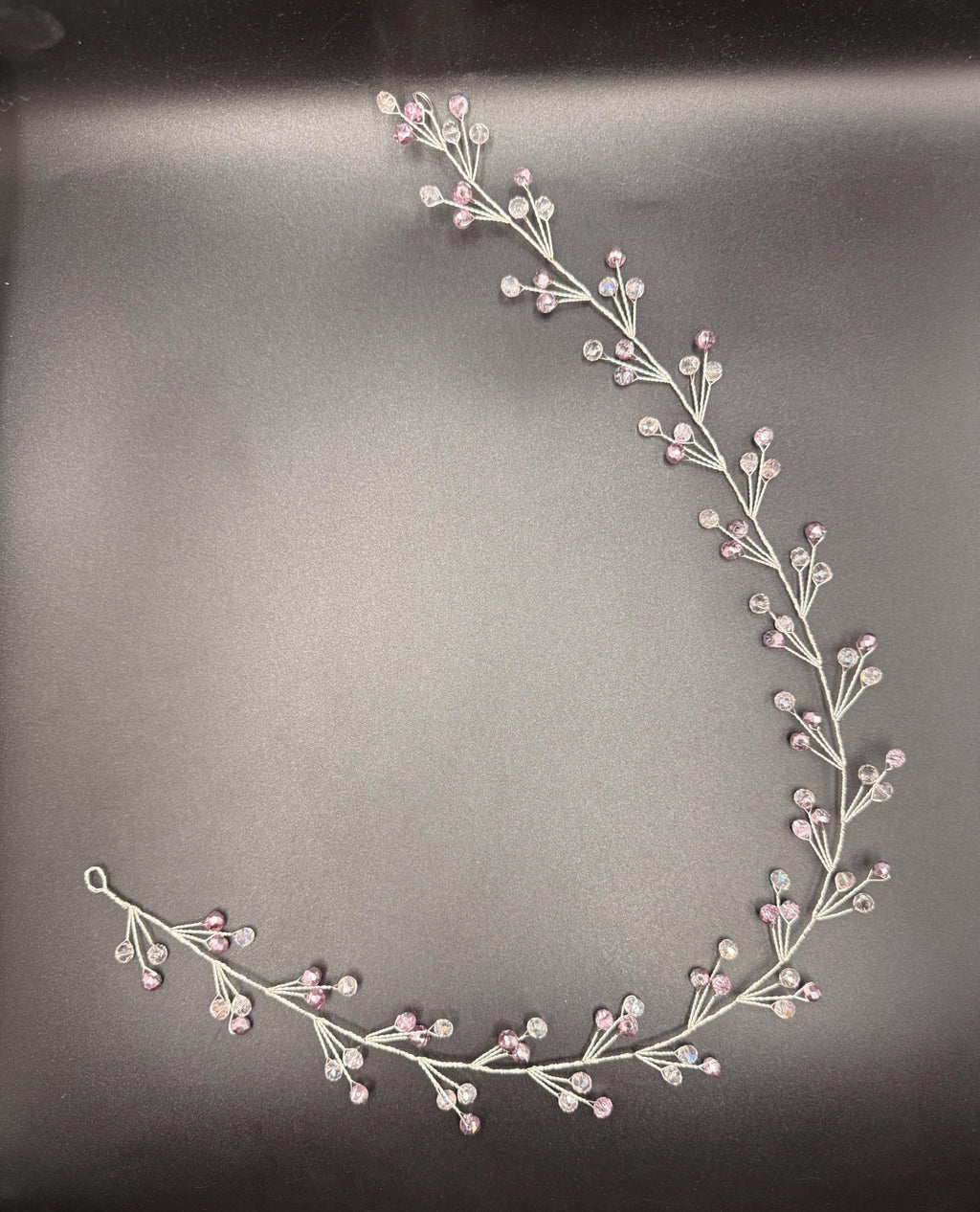 Braut Haarreif Pastellrosa Kristall Strass Draht Haarband Haarschmuck - AVYRAA BRIDAL