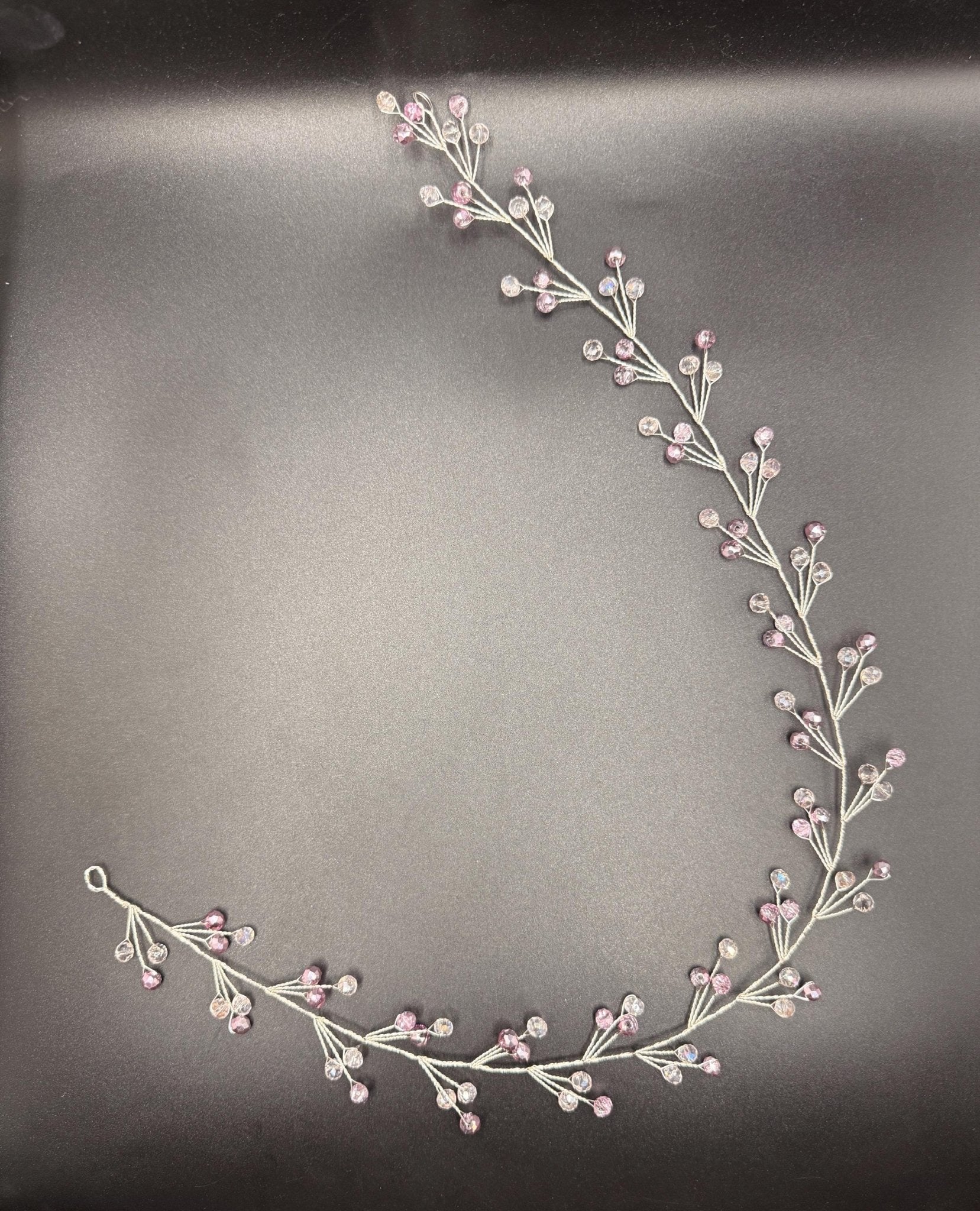 Braut Haarreif Pastellrosa Kristall Strass Draht Haarband Haarschmuck - AVYRAA BRIDAL