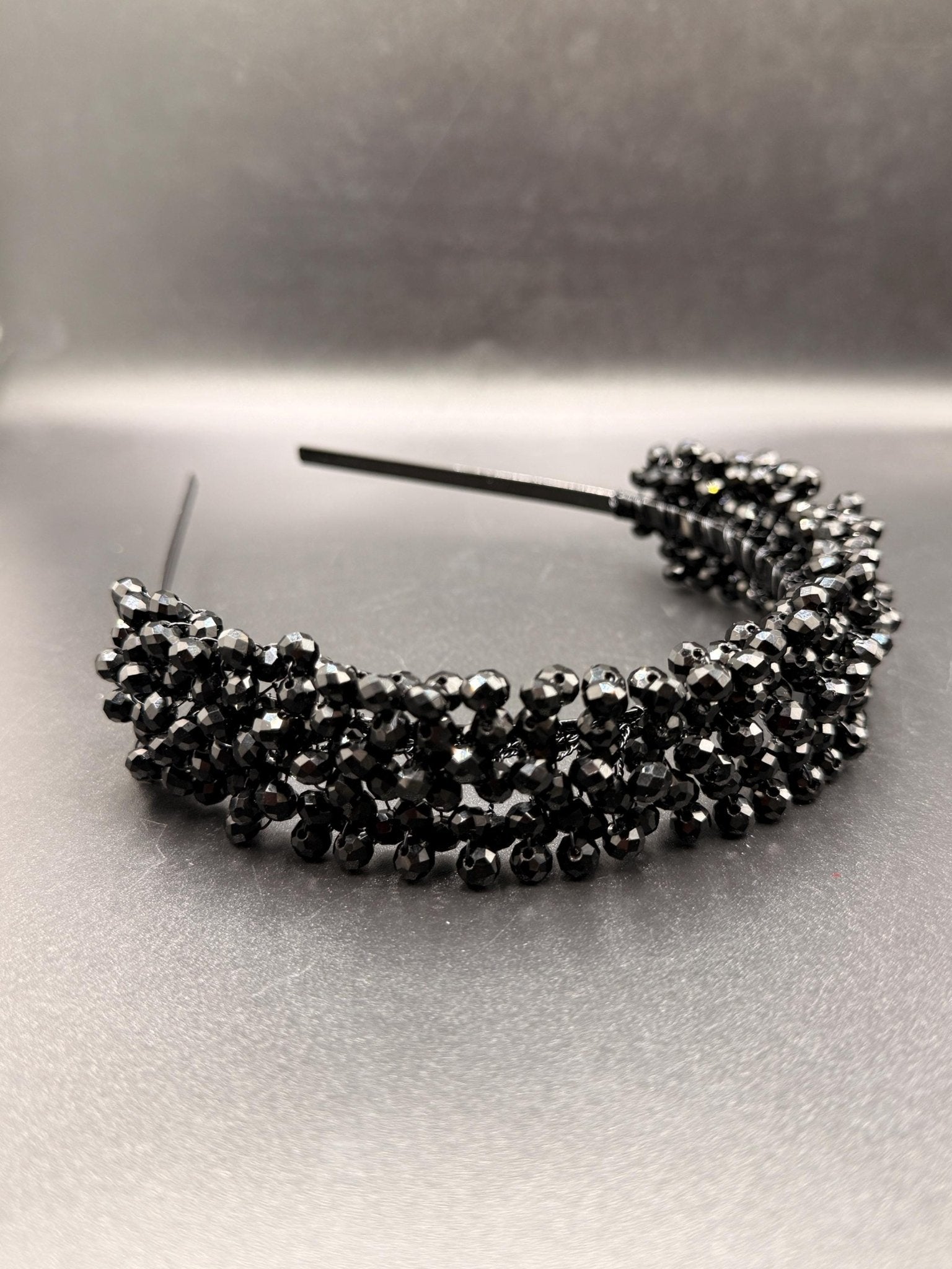 Braut Haarreif Schwarz Kristall Strass Draht Haarband Haarschmuck - AVYRAA BRIDAL