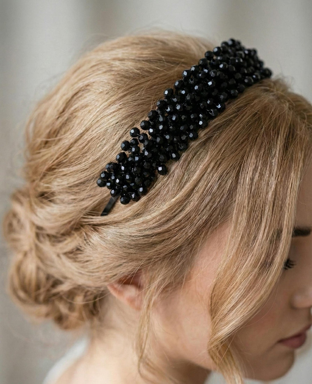 Braut Haarreif Schwarz Kristall Strass Draht Haarband Haarschmuck - AVYRAA BRIDAL