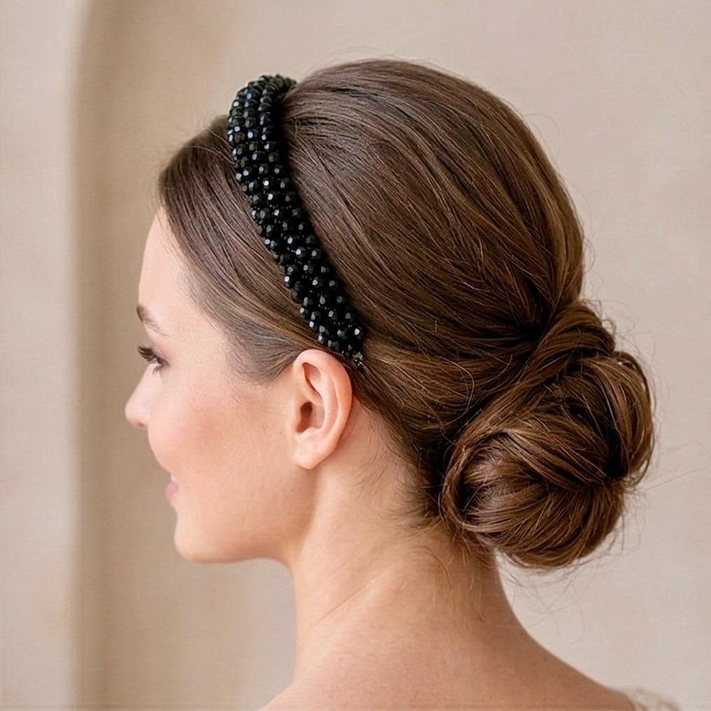 Braut Haarreif Schwarz Kristall Strass Haarband Draht Haarschmuck - AVYRAA BRIDAL