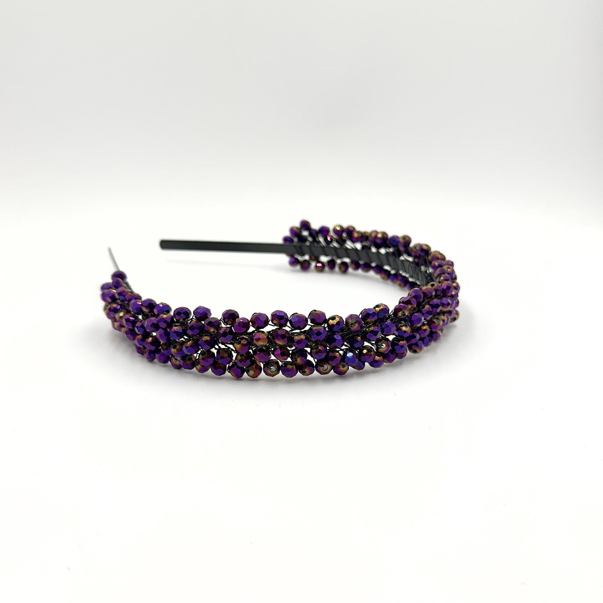 Braut Haarreif Violett Kristall Strass Draht Haarband Haarschmuck - AVYRAA BRIDAL