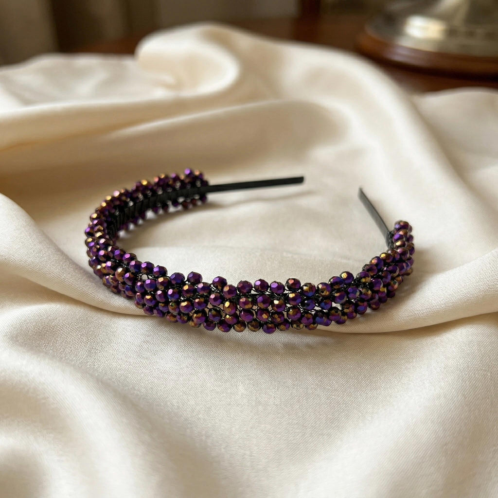 Braut Haarreif Violett Kristall Strass Draht Haarband Haarschmuck - AVYRAA BRIDAL