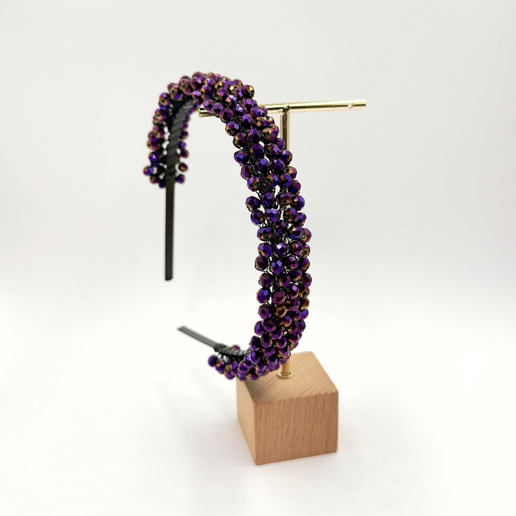 Braut Haarreif Violett Kristall Strass Draht Haarband Haarschmuck - AVYRAA BRIDAL