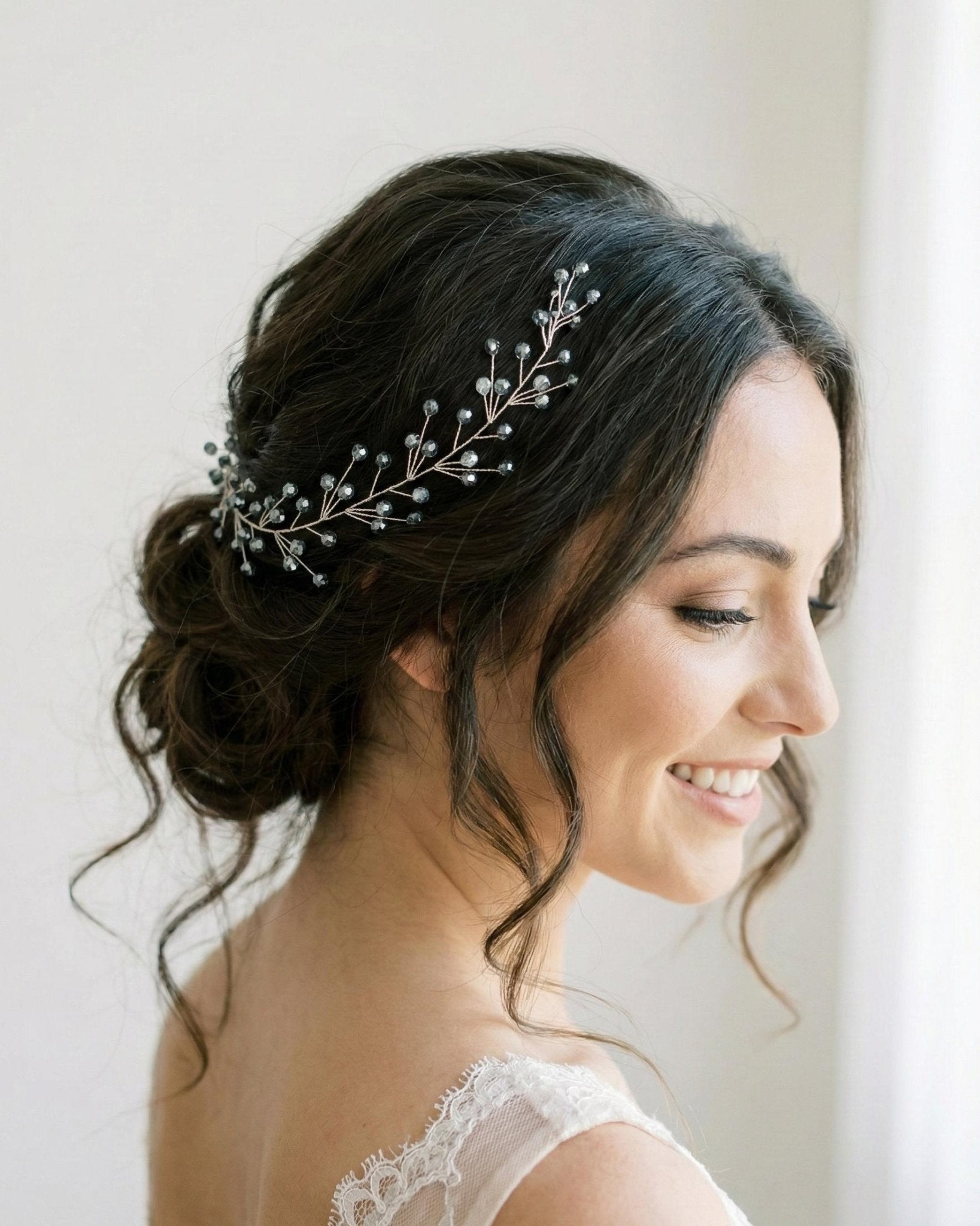 Braut Hair Vine Bicolor Silber Kristall Silberdraht Haarschmuck - AVYRAA BRIDAL
