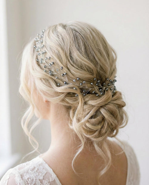 Braut Hair Vine Bicolor Silber Kristall Silberdraht Haarschmuck - AVYRAA BRIDAL