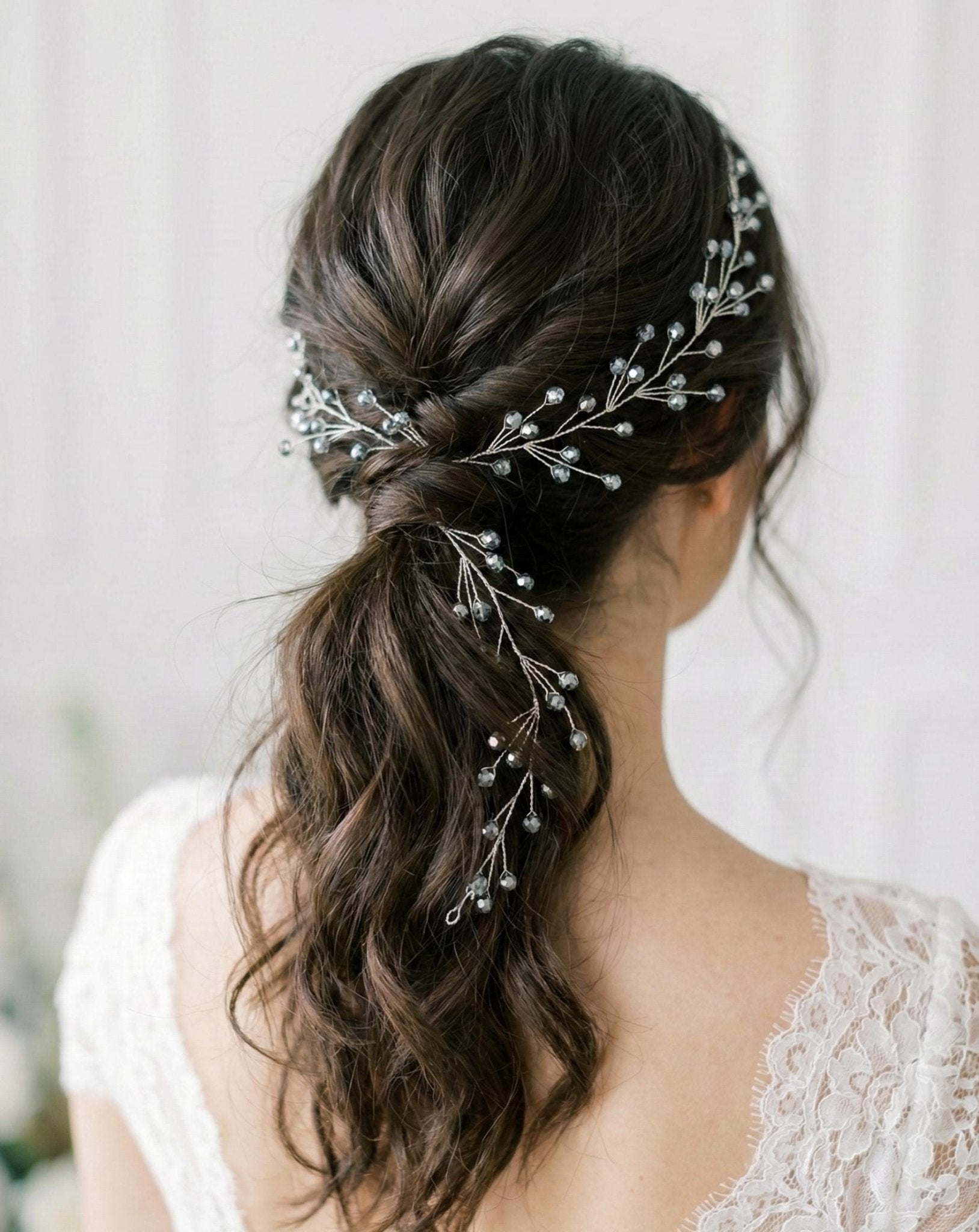 Braut Hair Vine Bicolor Silber Kristall Silberdraht Haarschmuck - AVYRAA BRIDAL