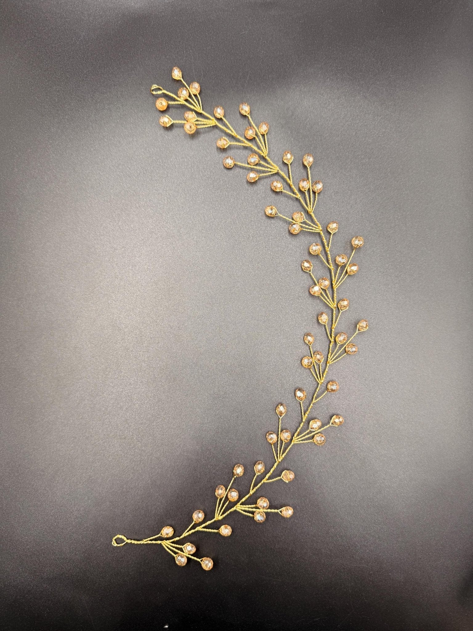Braut Hair Vine Gold Kristall Glasperlen Flexibel Haarschmuck - AVYRAA BRIDAL