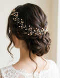 Braut Hair Vine Gold Kristall Glasperlen Flexibel Haarschmuck - AVYRAA BRIDAL