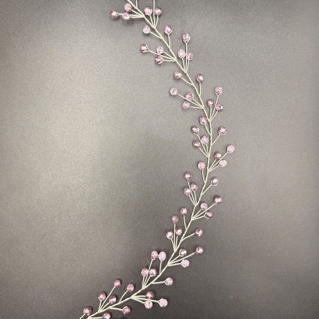 Braut Hair Vine Rosa Kristall Flexibel Lineares Haarband Haarschmuck - AVYRAA BRIDAL