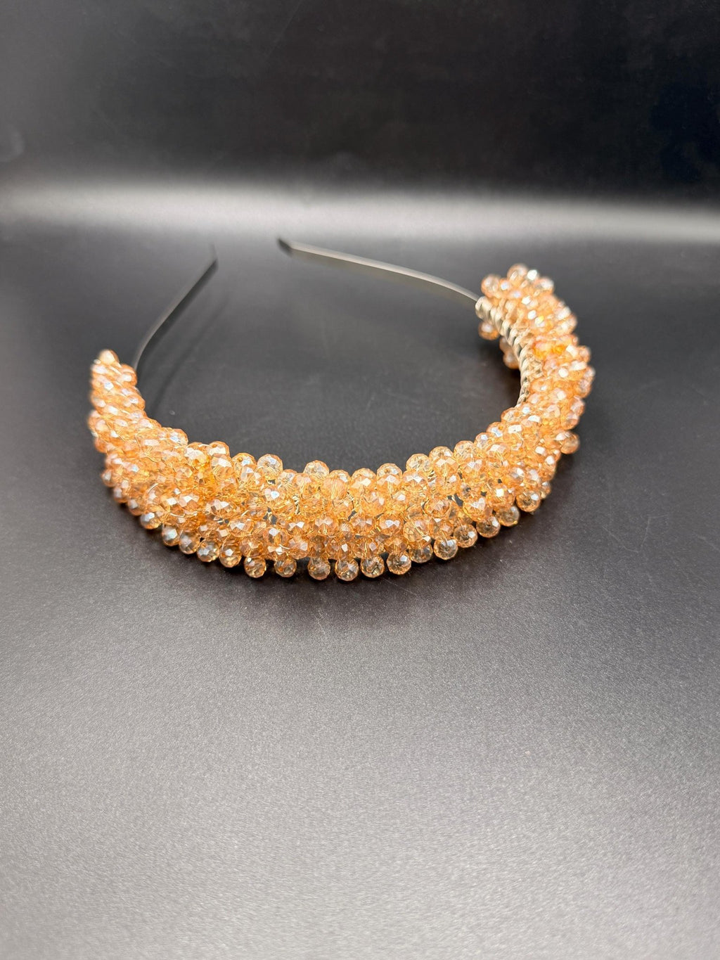 Braut Tiara Hellgold Champagner Kristall Strass Draht Haarband Haarschmuck - AVYRAA BRIDAL