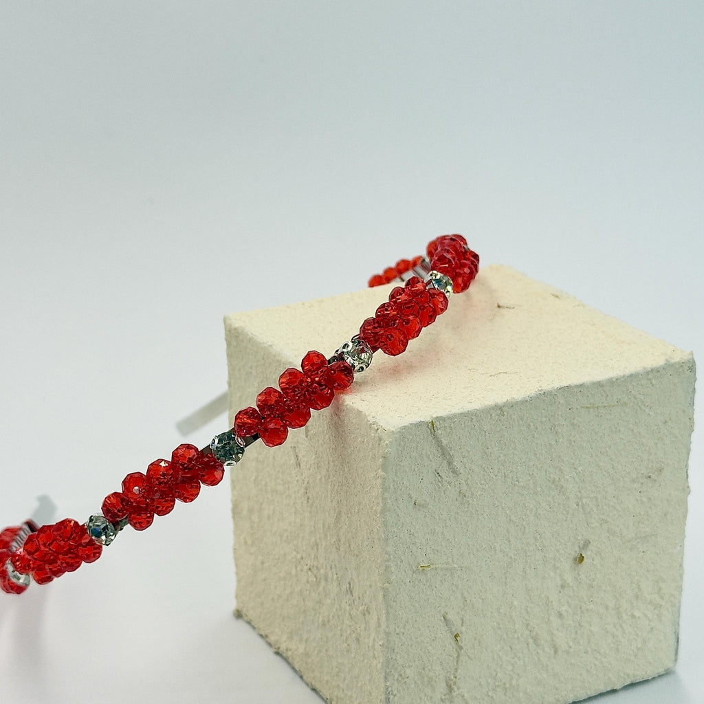 Braut Tiara Hellrot Rot Kristall Haarband Haarschmuck - AVYRAA BRIDAL