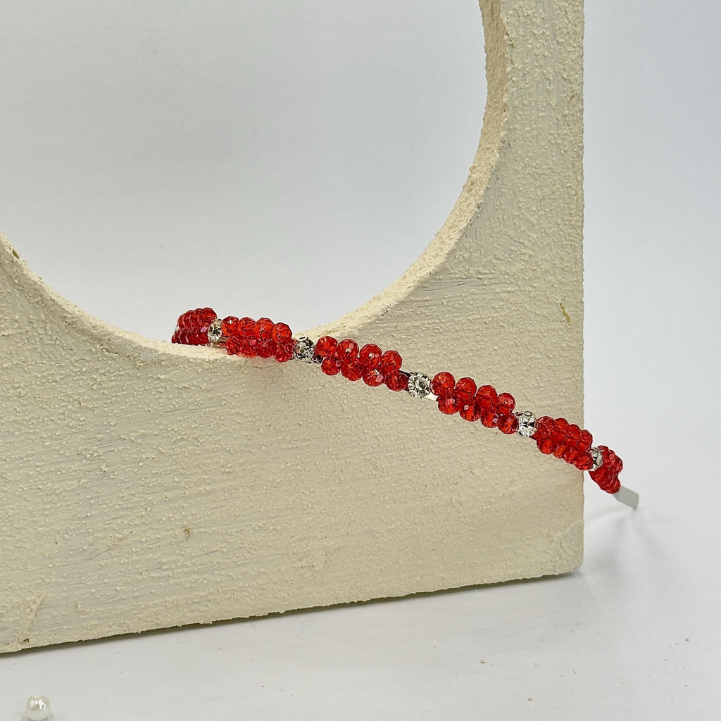 Braut Tiara Hellrot Rot Kristall Haarband Haarschmuck - AVYRAA BRIDAL