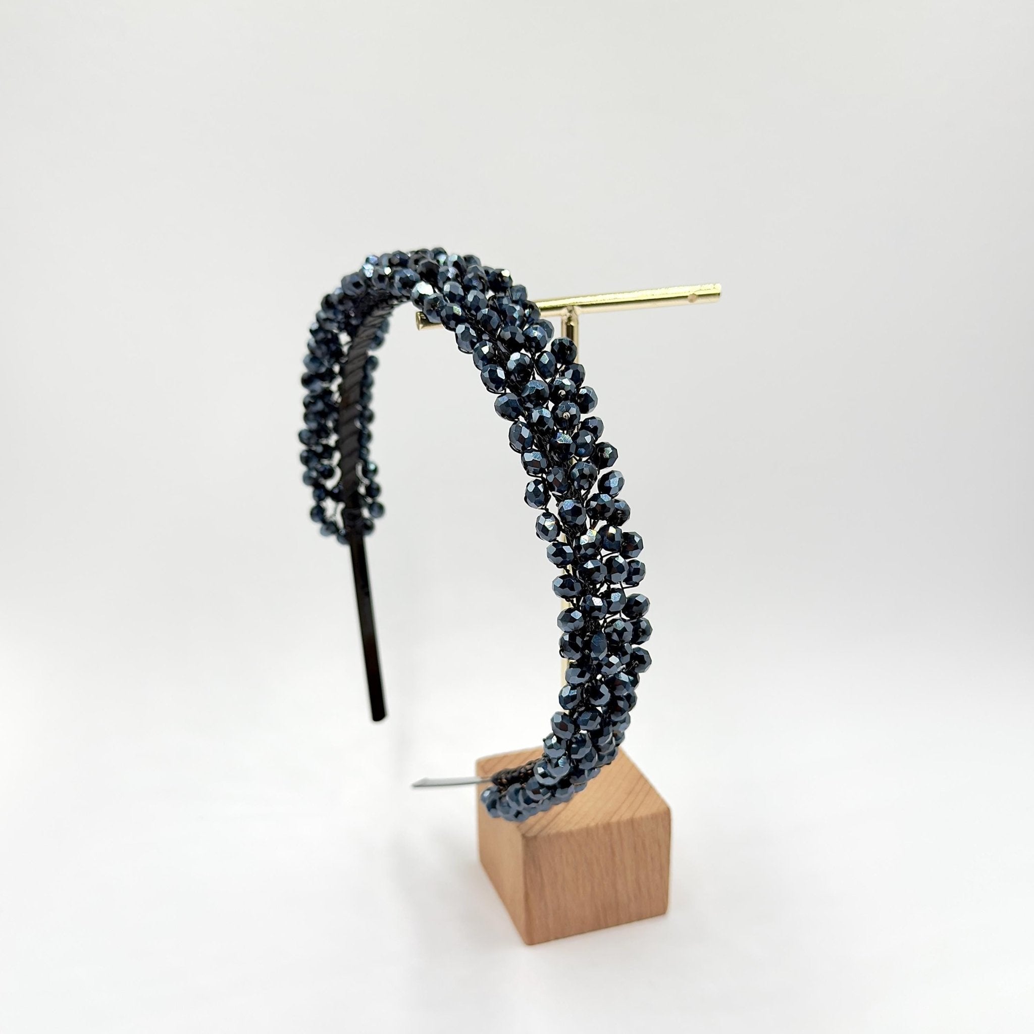 Braut Tiara Midnight Navy Kristall Draht Haarband Haarschmuck - AVYRAA BRIDAL