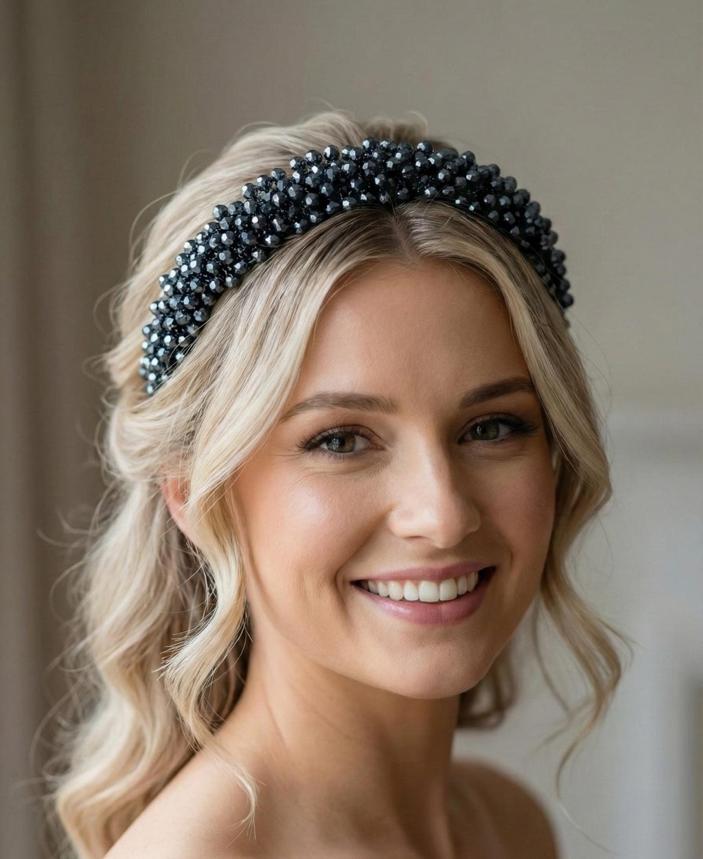 Braut Tiara Midnight Navy Kristall Strass Draht Haarband Haarschmuck - AVYRAA BRIDAL