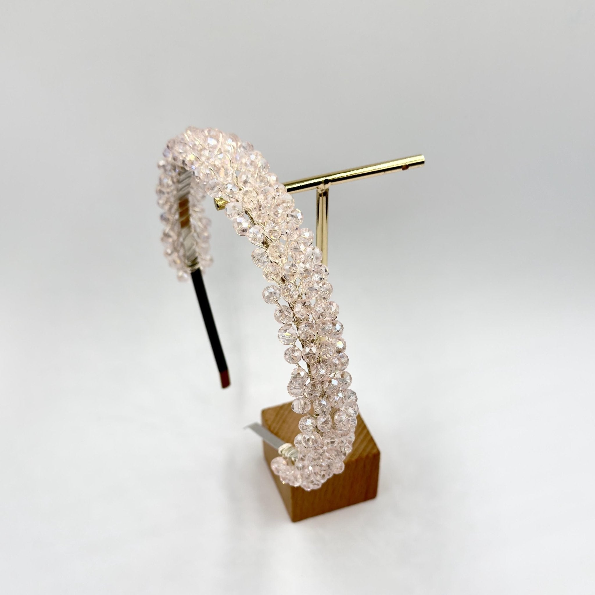 Braut Tiara Rosa Kristall Strass Draht Haarreif Haarschmuck - AVYRAA BRIDAL