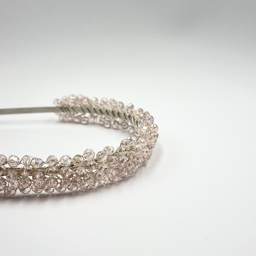 Braut Tiara Rosa Kristall Strass Draht Haarreif Haarschmuck - AVYRAA BRIDAL