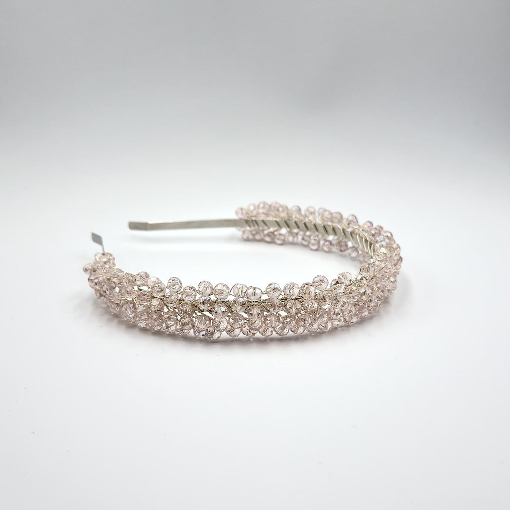 Braut Tiara Rosa Kristall Strass Draht Haarreif Haarschmuck - AVYRAA BRIDAL