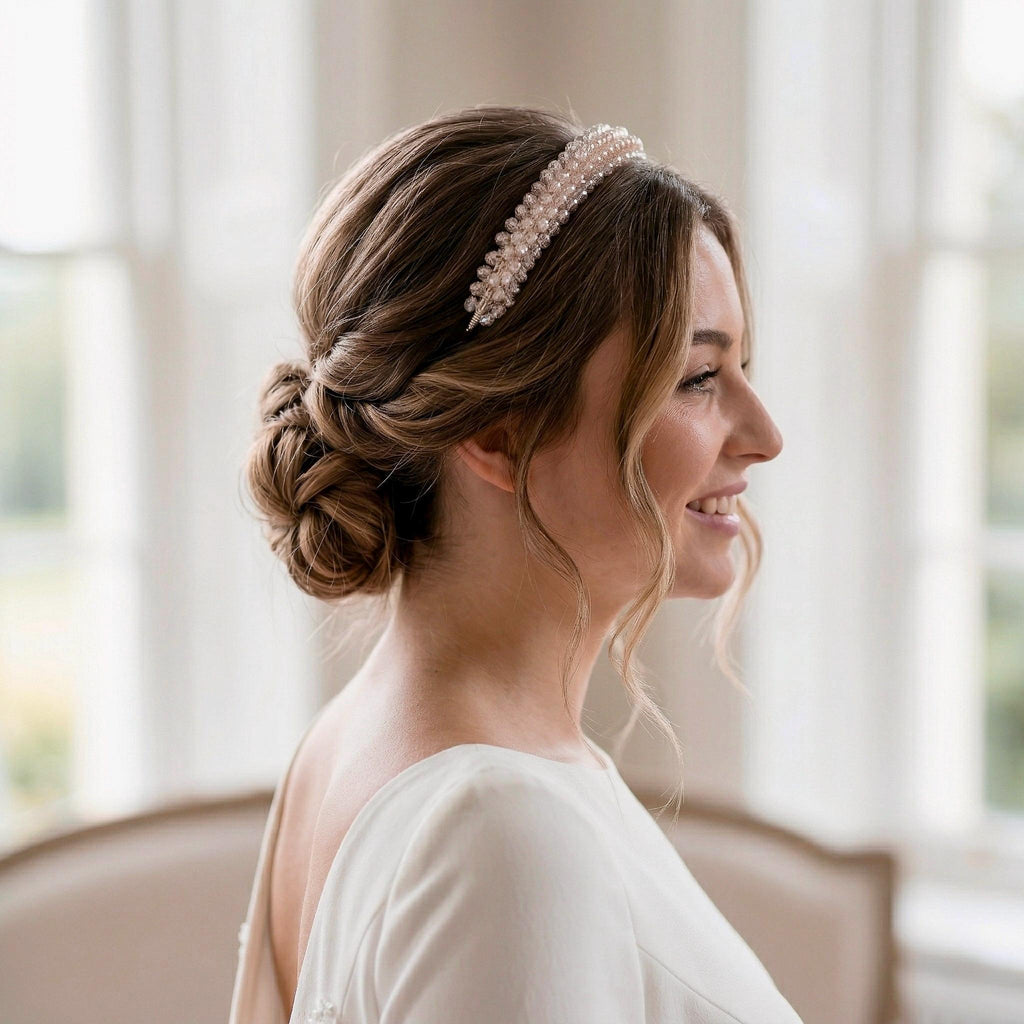 Braut Tiara Rosa Kristall Strass Draht Haarreif Haarschmuck - AVYRAA BRIDAL