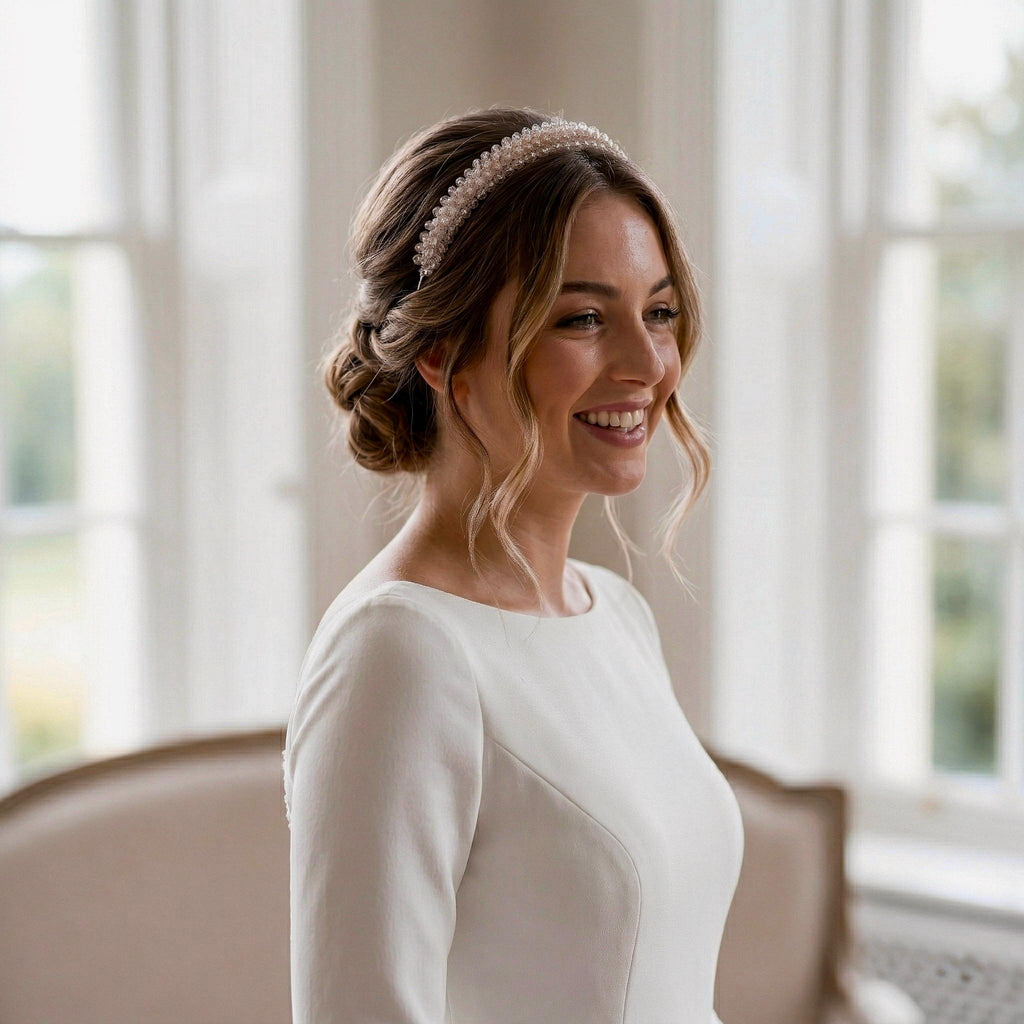 Braut Tiara Rosa Kristall Strass Draht Haarreif Haarschmuck - AVYRAA BRIDAL