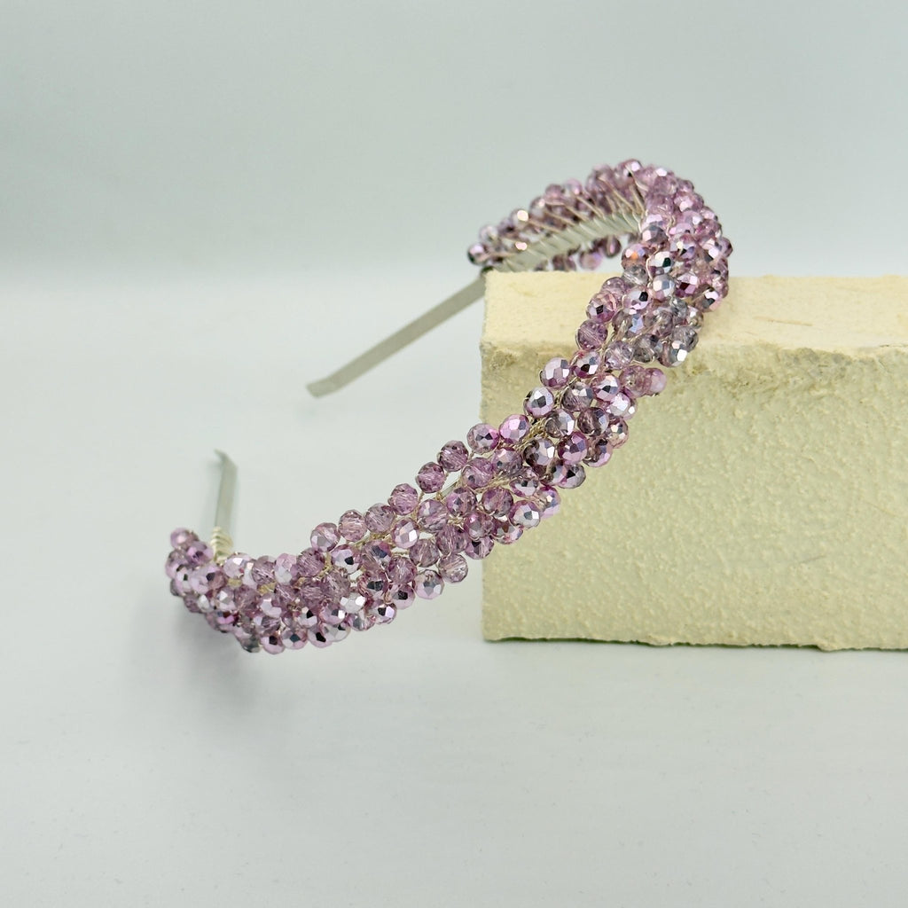Braut Tiara Rosa Kristall Strass Draht Haarreif Haarschmuck - AVYRAA BRIDAL