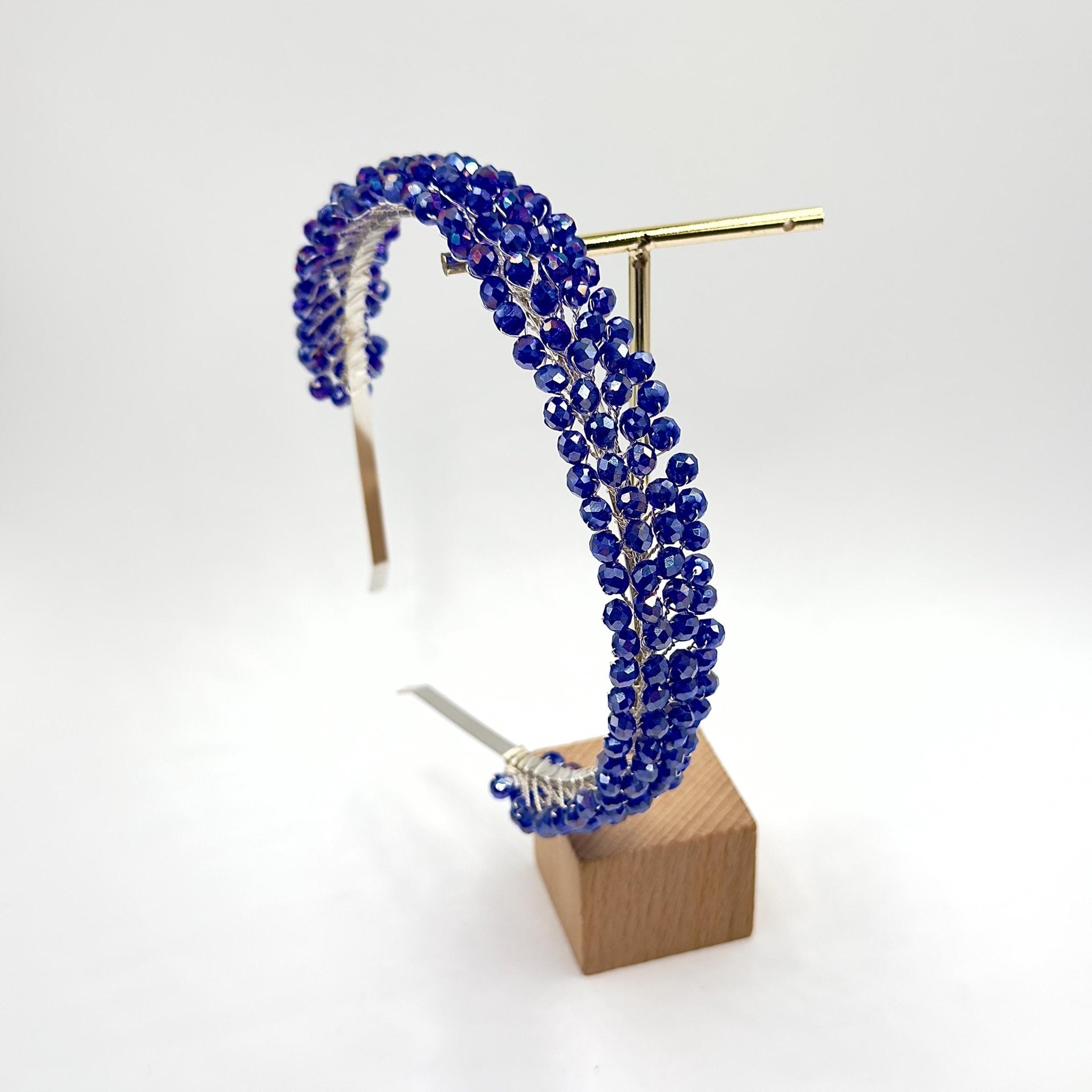 Braut Tiara Royalblau Kristall Draht Haarband Haarschmuck - AVYRAA BRIDAL