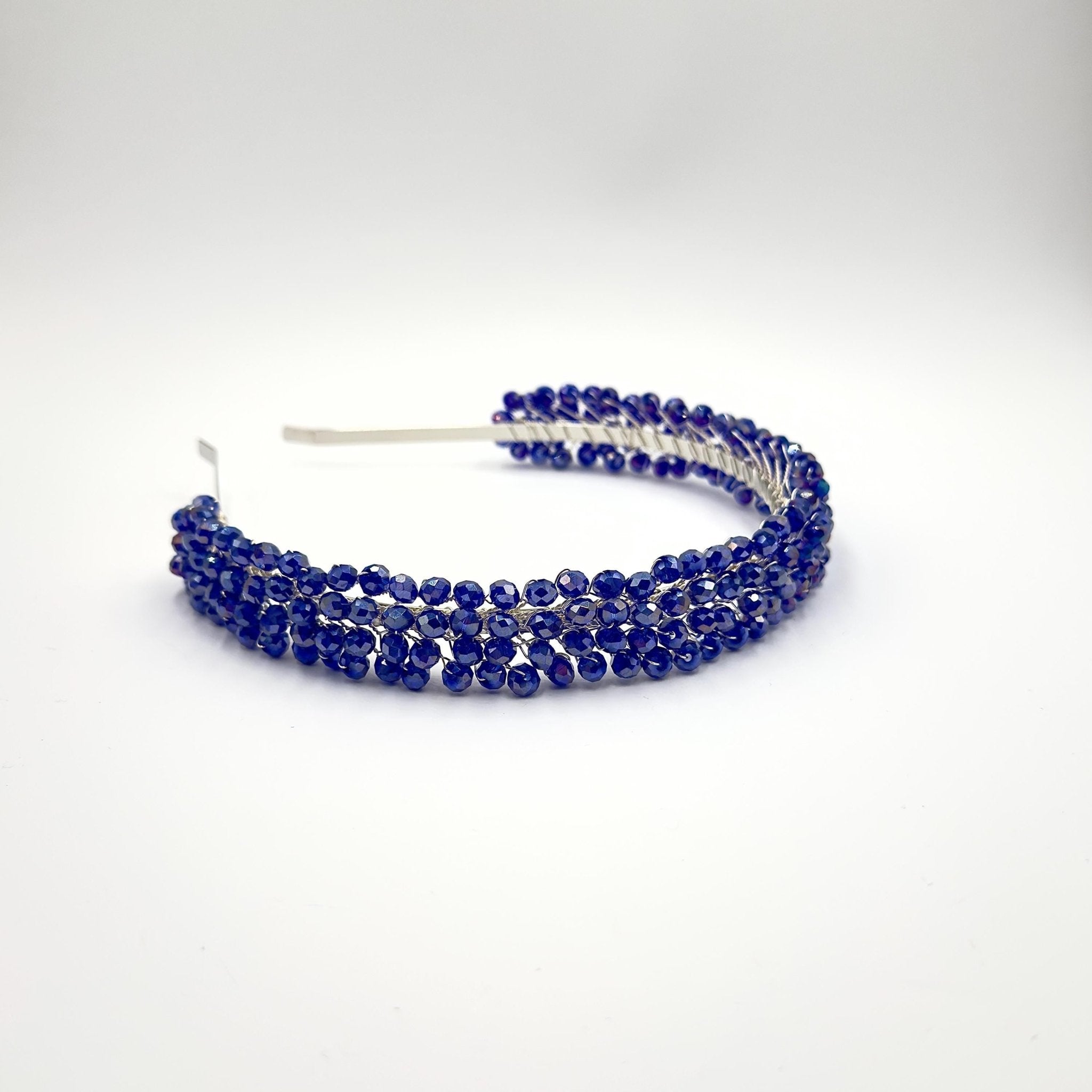 Braut Tiara Royalblau Kristall Draht Haarband Haarschmuck - AVYRAA BRIDAL
