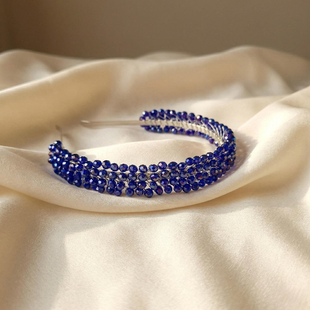 Braut Tiara Royalblau Kristall Draht Haarband Haarschmuck - AVYRAA BRIDAL