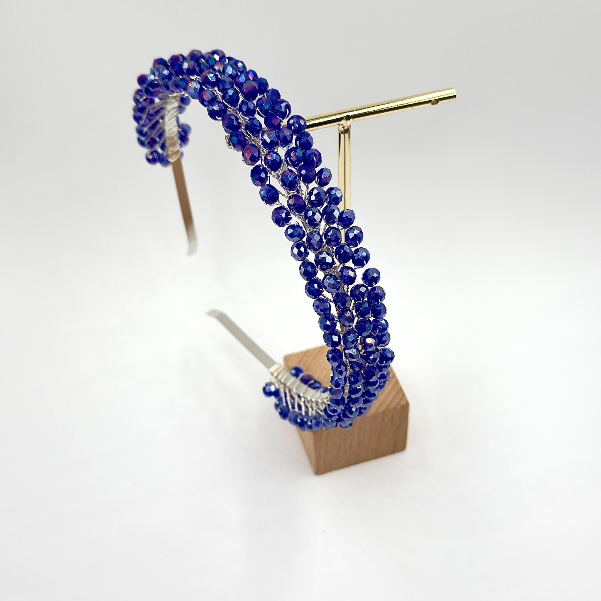 Braut Tiara Royalblau Kristall Draht Haarband Haarschmuck - AVYRAA BRIDAL