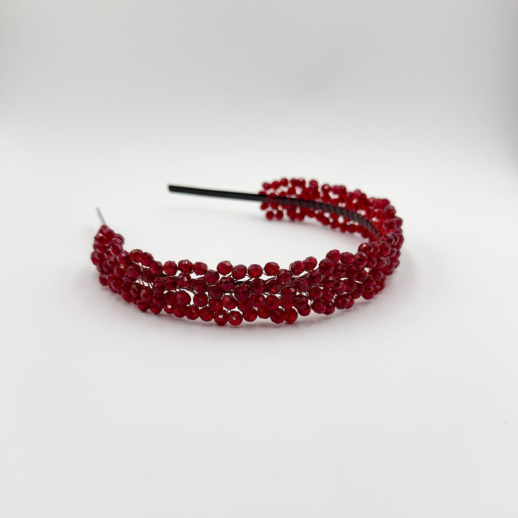 Dunkelrote Kristall Braut Tiara mit feiner Drahtarbeit - AVYRAA BRIDAL