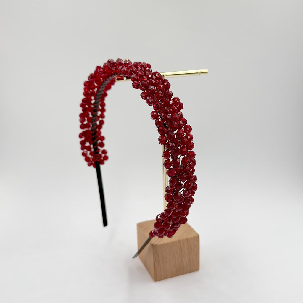 Dunkelrote Kristall Braut Tiara mit feiner Drahtarbeit - AVYRAA BRIDAL