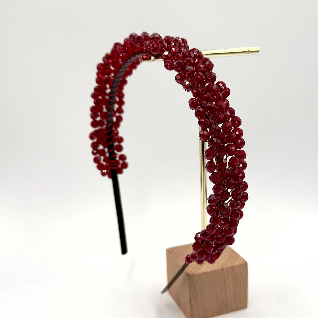 Dunkelrote Kristall Braut Tiara mit feiner Drahtarbeit - AVYRAA BRIDAL