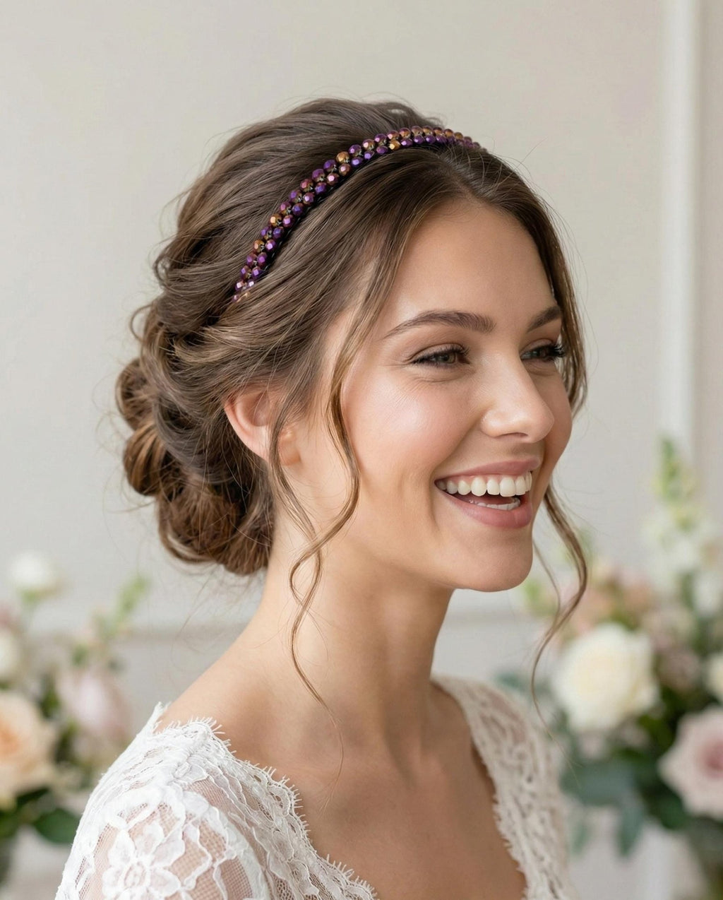 Eleganter Haarreif mit dunkelblauen Kristallen – Stilvoller Haarschmuck für besondere Anlässe - AVYRAA BRIDAL