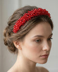 Eleganter Kristall Haarreif in Rot – Luxuriöses Diadem für Hochzeit und Abendlook - AVYRAA BRIDAL