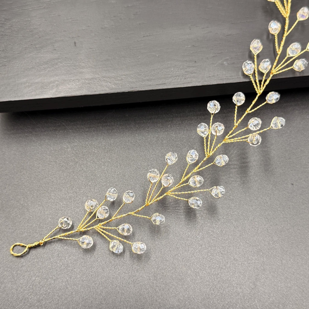 Facettierte Kristall Haarranke in Gold oder Silber - AVYRAA BRIDAL