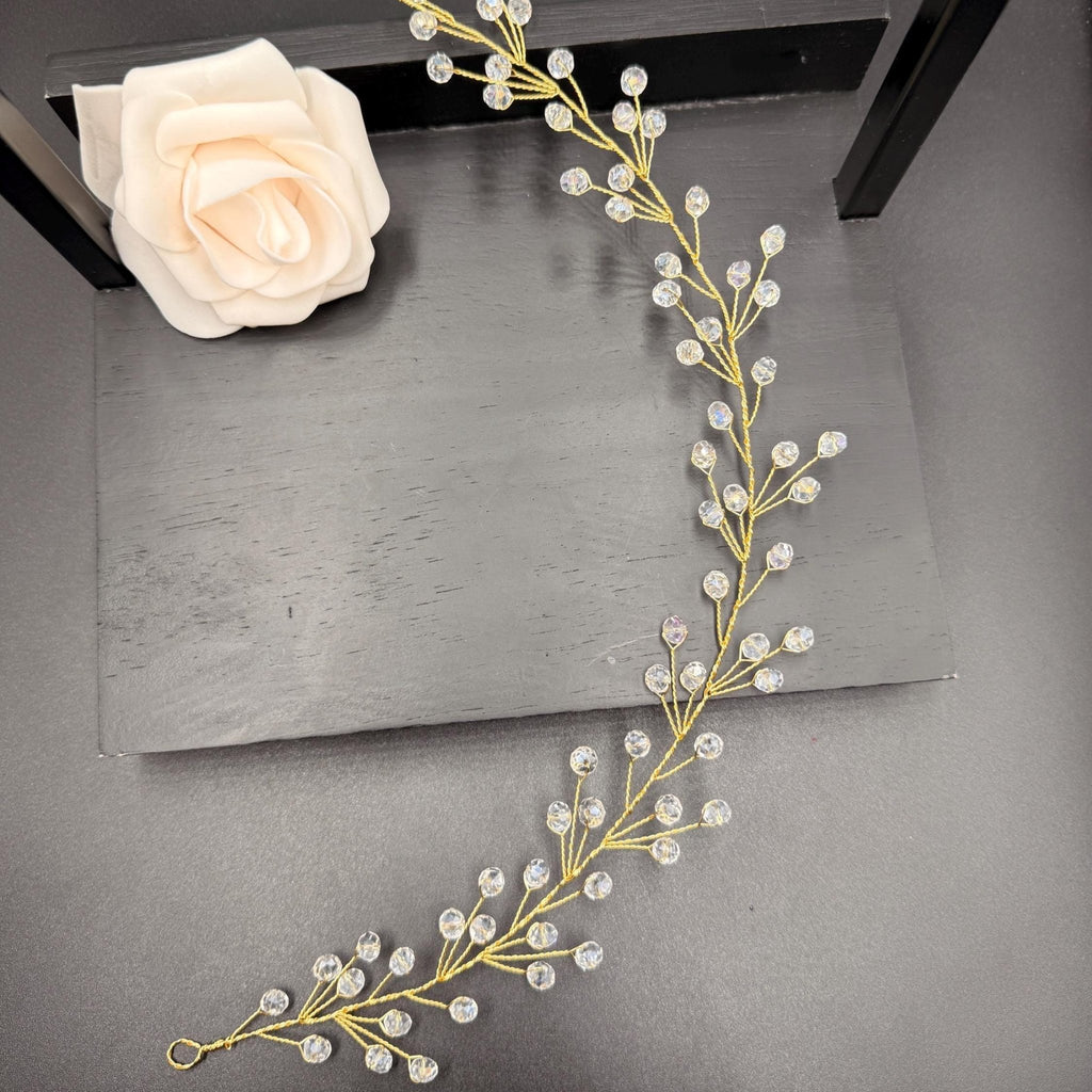 Facettierte Kristall Haarranke in Gold oder Silber - AVYRAA BRIDAL