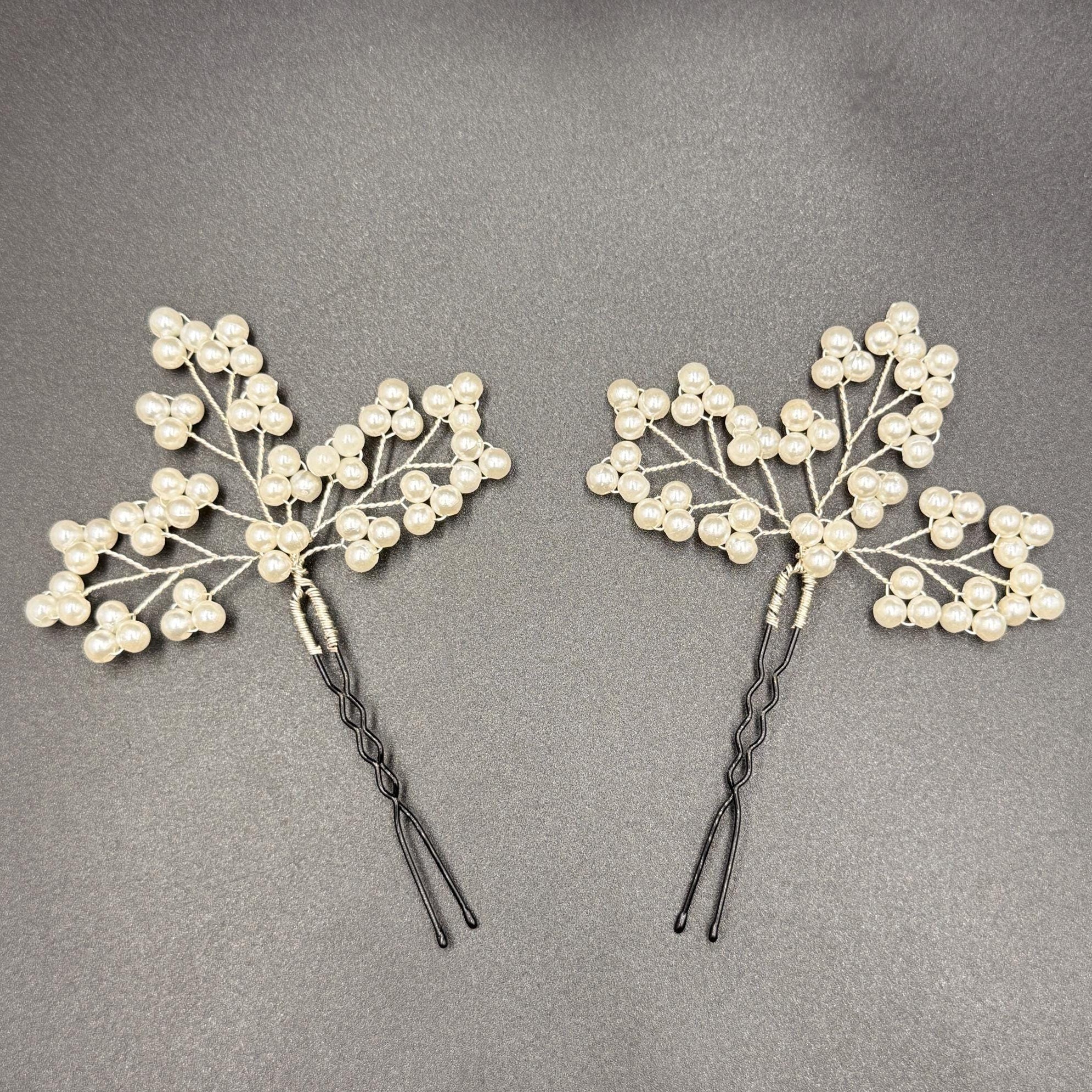 Florale Perlen Haarnadeln in Gold oder Silber - AVYRAA BRIDAL