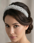 Funkelnde Kristall Braut Tiara in Silberoptik - AVYRAA BRIDAL