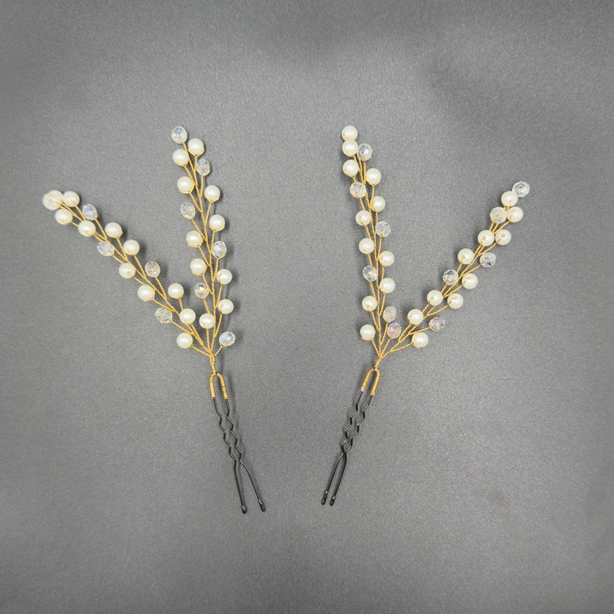 Goldene Perlen Haarnadeln für Brautfrisuren - AVYRAA BRIDAL