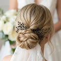 Haarnadeln mit schwarzen Kristallen – Elegante Haarpins aus schwarzem Draht, Handgemacht für Hochsteckfrisuren - AVYRAA BRIDAL