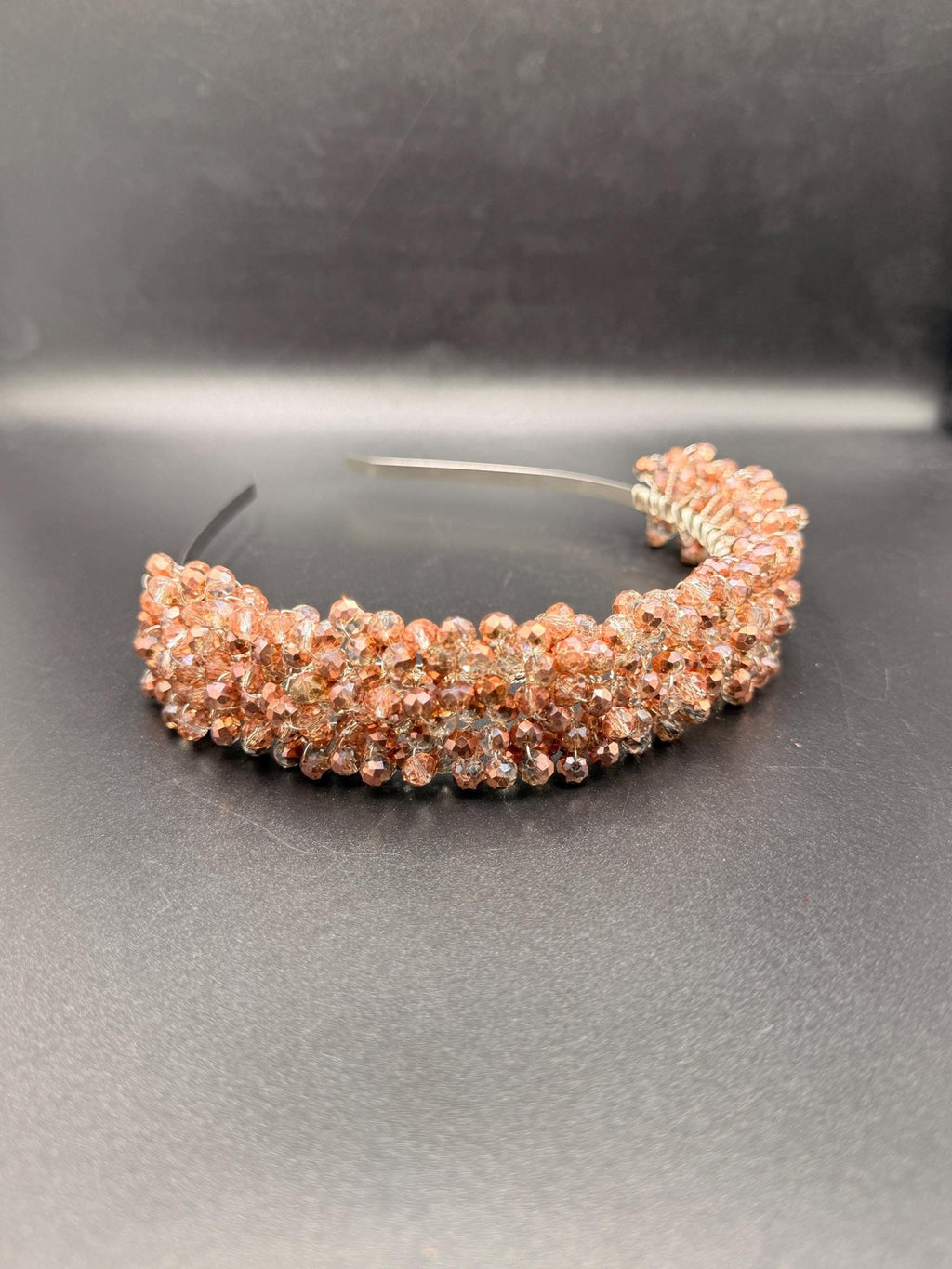 Handgefertigte Braut Tiara mit Champagner Kristallen – Eleganter Hochzeit Haarreif - AVYRAA BRIDAL