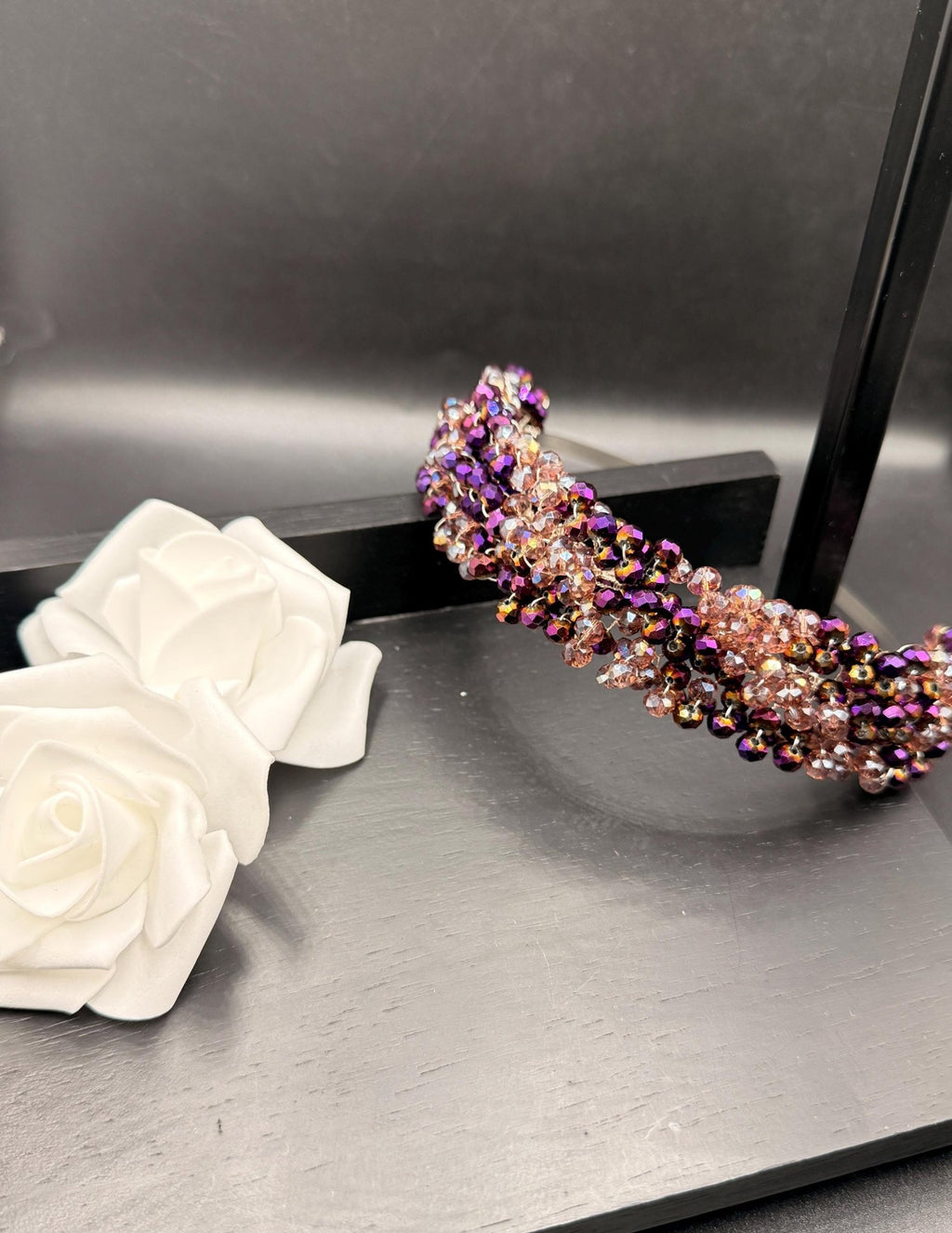 Handgefertigte Braut Tiara mit Violetten Kristallen – Eleganter Hochzeit Haarreif - AVYRAA BRIDAL