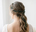 Handgefertigte grüne Kristall Haarrebe – Braut Haarschmuck mit grünen Kristallen, flexibel, romantisch, natürlicher Hochzeitsaccessoire - AVYRAA BRIDAL