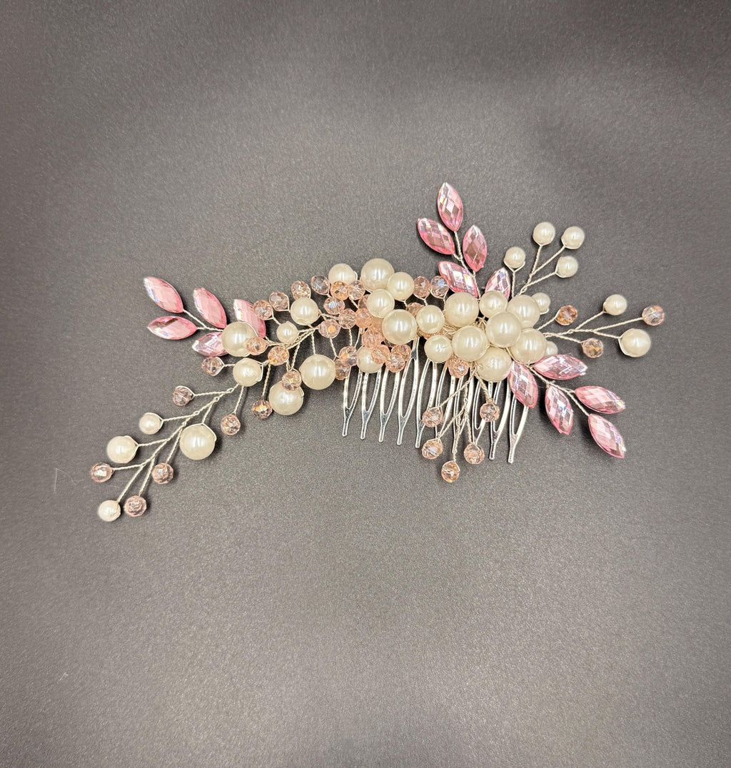 Handgefertigter Braut Haarkamm aus Perlen und Kristallen, Hochzeit Accessoire - AVYRAA BRIDAL