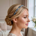 Handgefertigtes blaues Kristall - Kronen - Haarband | Elegante Bridal Tiara mit natürlichen Steinakzenten, Hochzeit Haarreif - AVYRAA BRIDAL