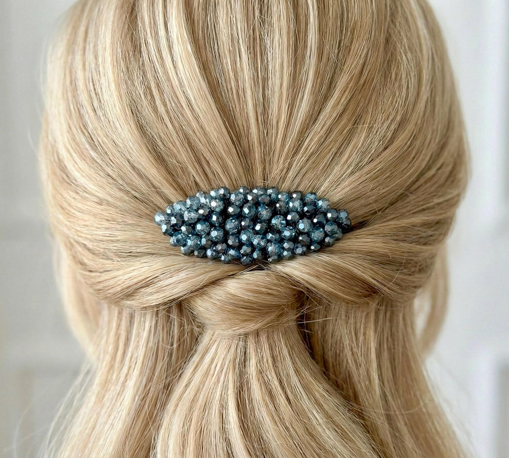 Handgefertigtes blaues Kristall - Kronen - Haarband, eleganter Braut - Haarreif mit Steinakzenten, Hochzeit, Abend, festliche Event - AVYRAA BRIDAL
